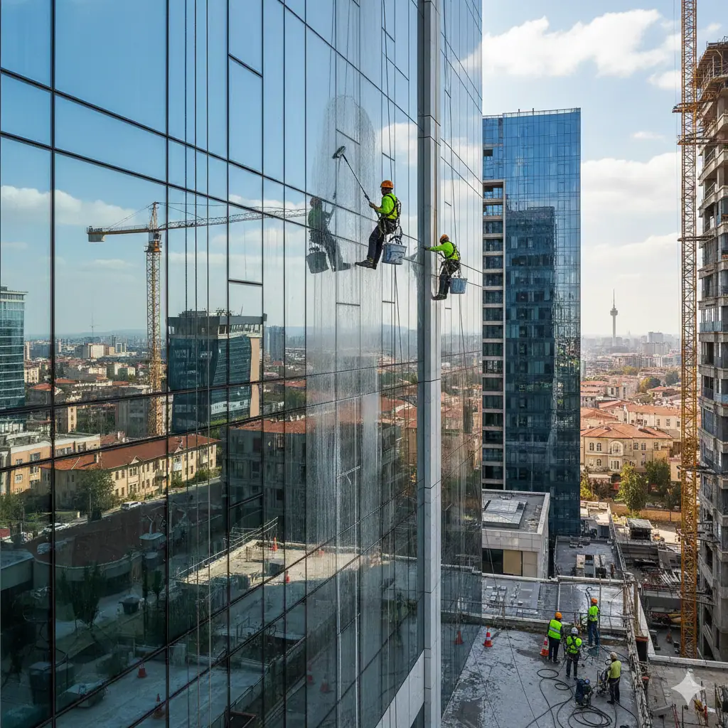 Ankara’da İnşaat Sonrası Dış Cephe Cam Temizliği